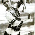 Geetha posing for an Italian fashion magazine "D" in a Moschino creation